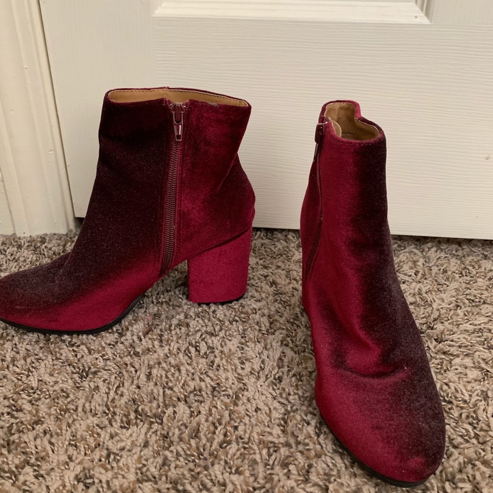 Maroon Booties by Qupid